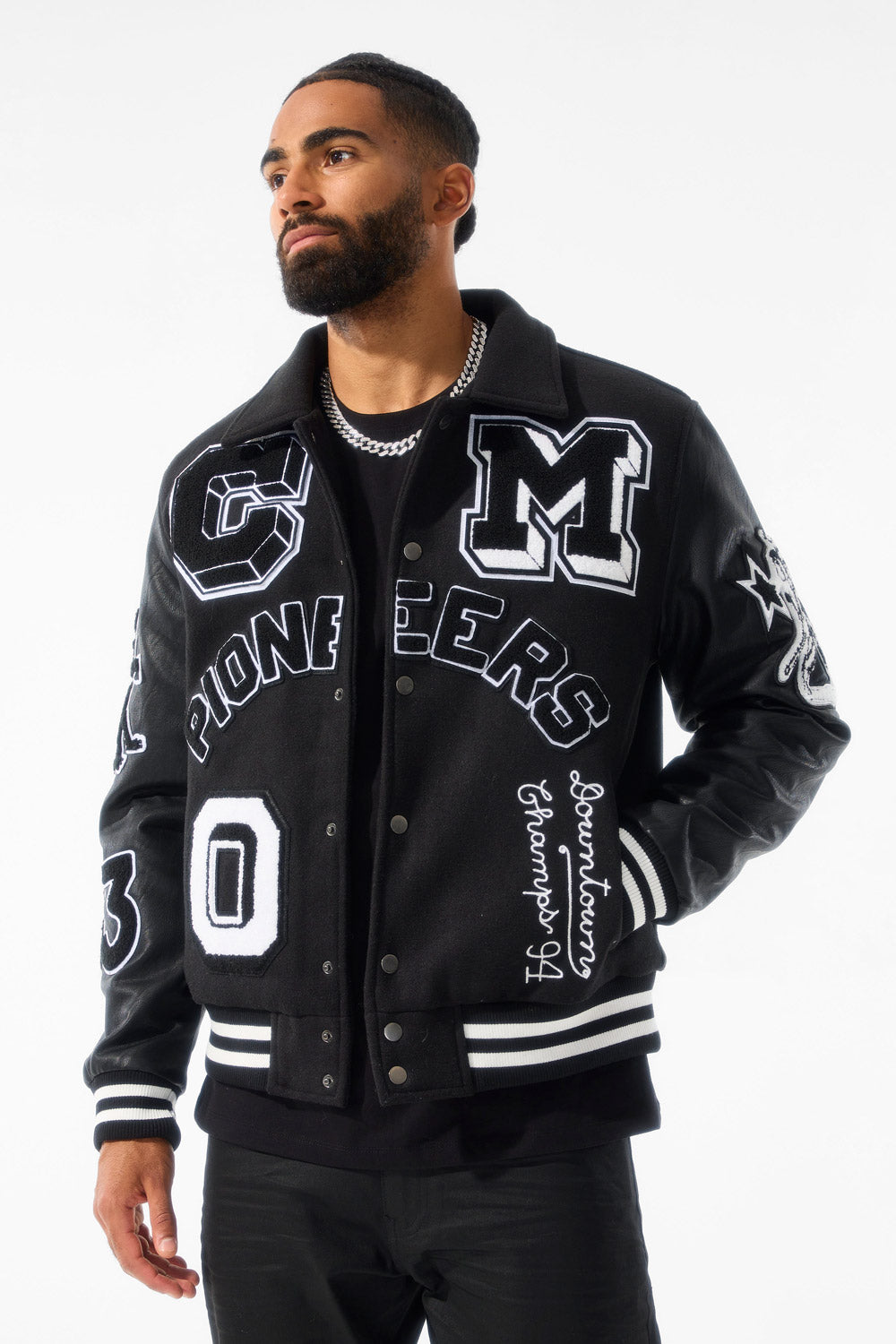 Jordan Craig Pioneers Varsity Jacket (Black) S / Black