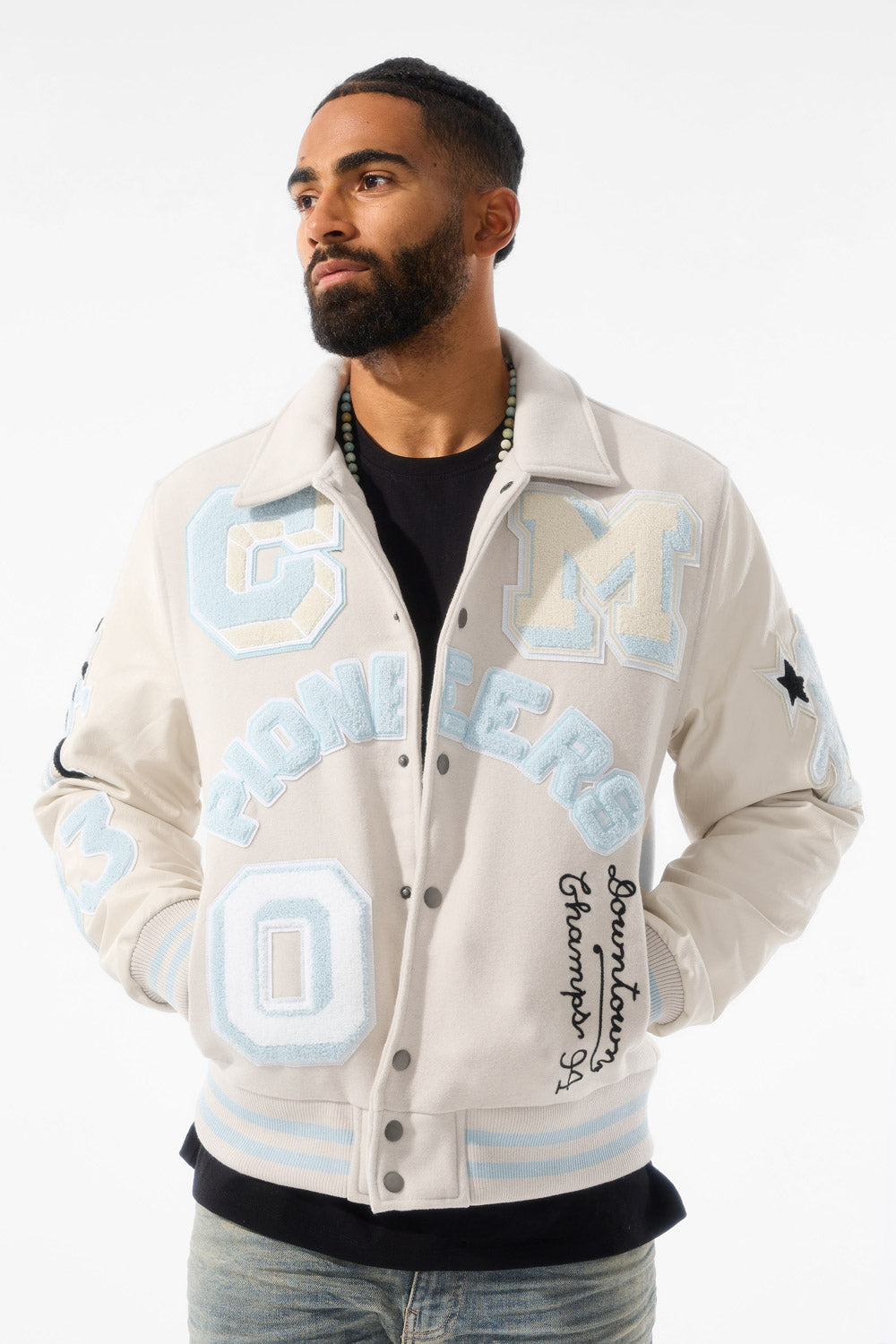 Jordan Craig Pioneers Varsity Jacket (Cream) S / Cream