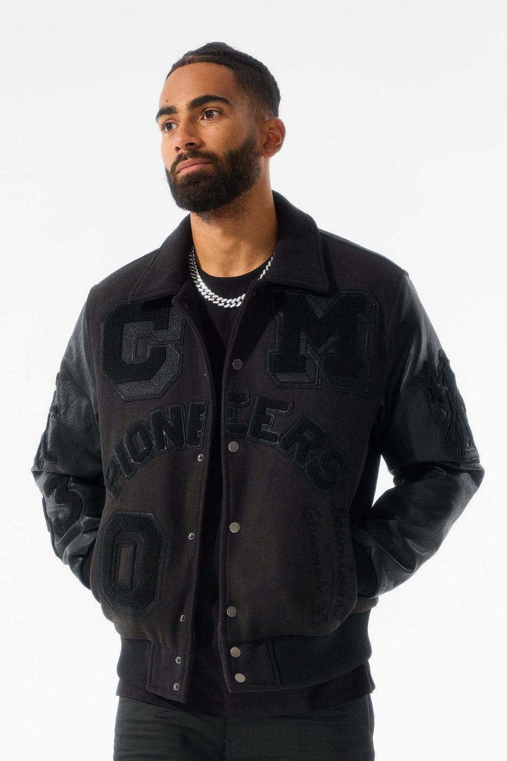 Jordan Craig Pioneers Varsity Jacket (Noir) S / Noir