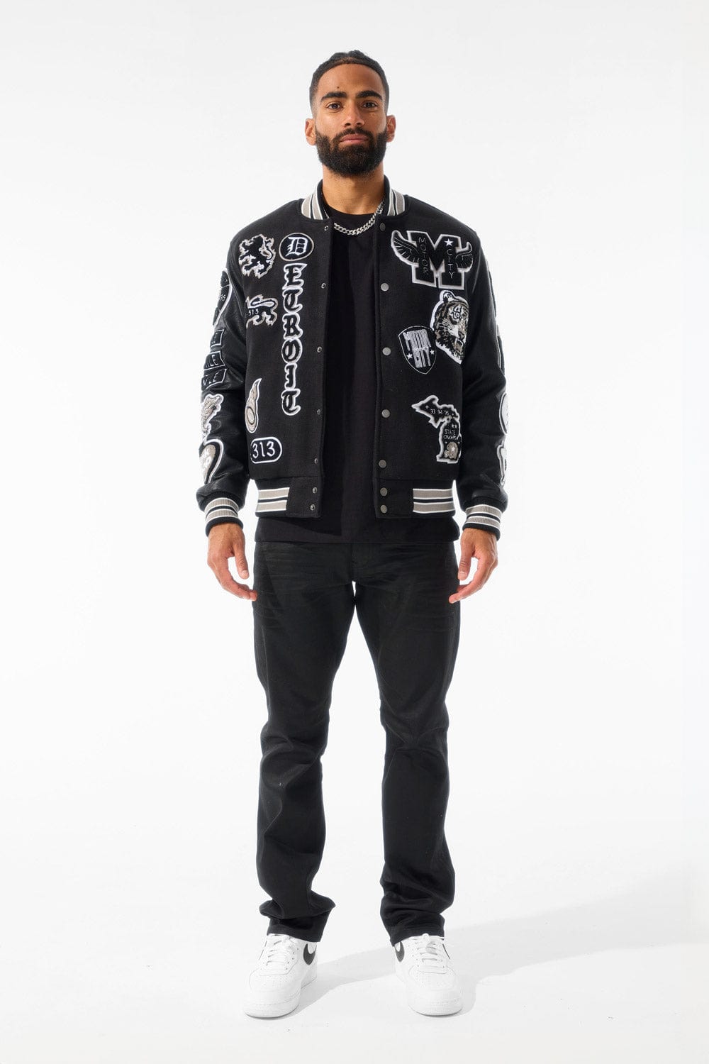 Jordan Craig Motown Varsity Jacket (Black Shadow)