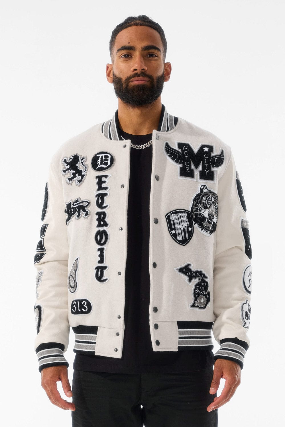 Jordan Craig Motown Varsity Jacket (Cream) S / Cream