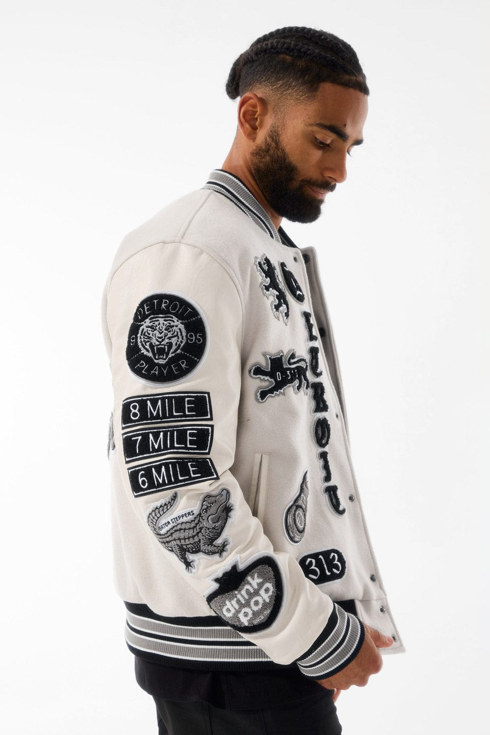 Jordan Craig Motown Varsity Jacket (Cream)