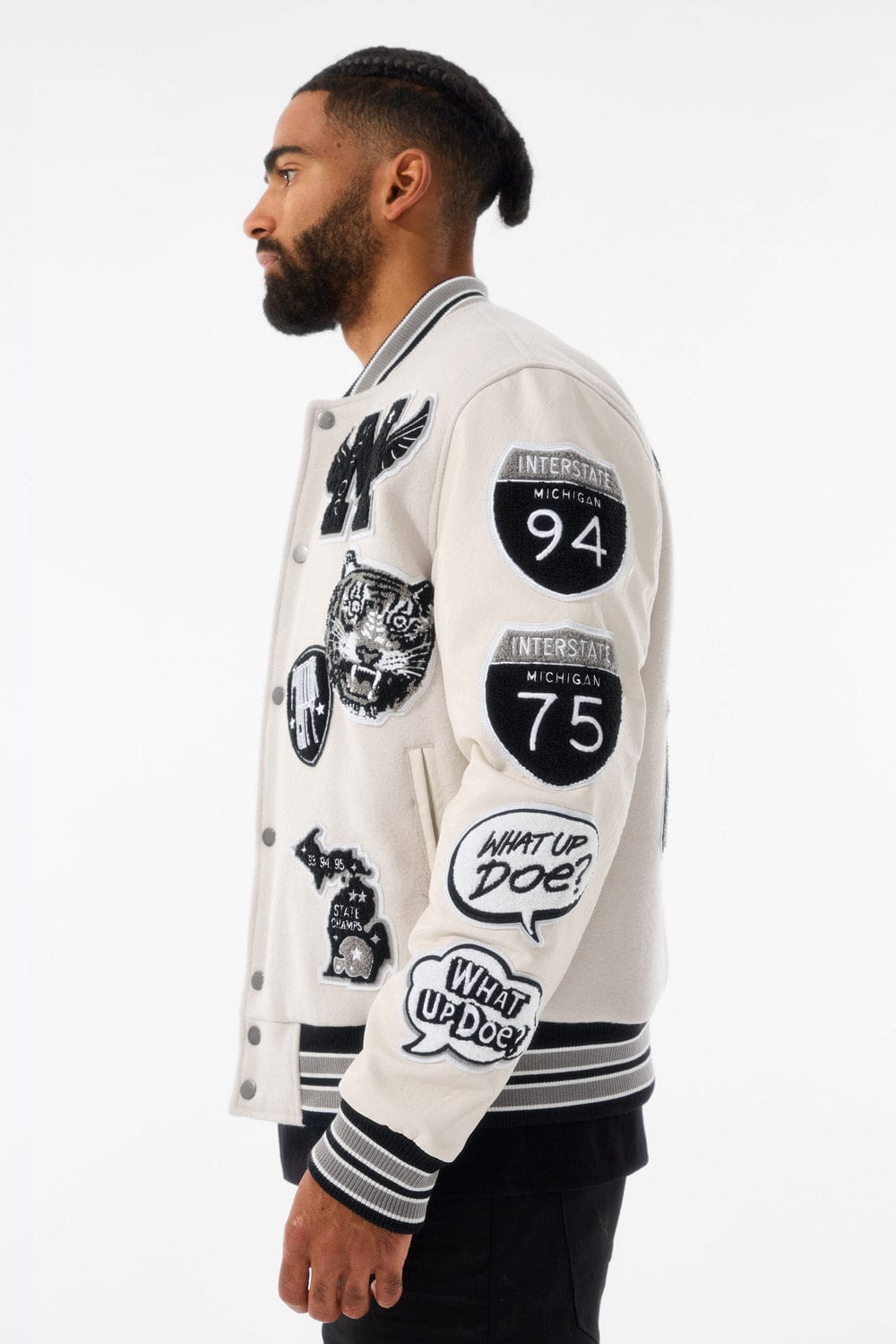 Jordan Craig Motown Varsity Jacket (Cream)