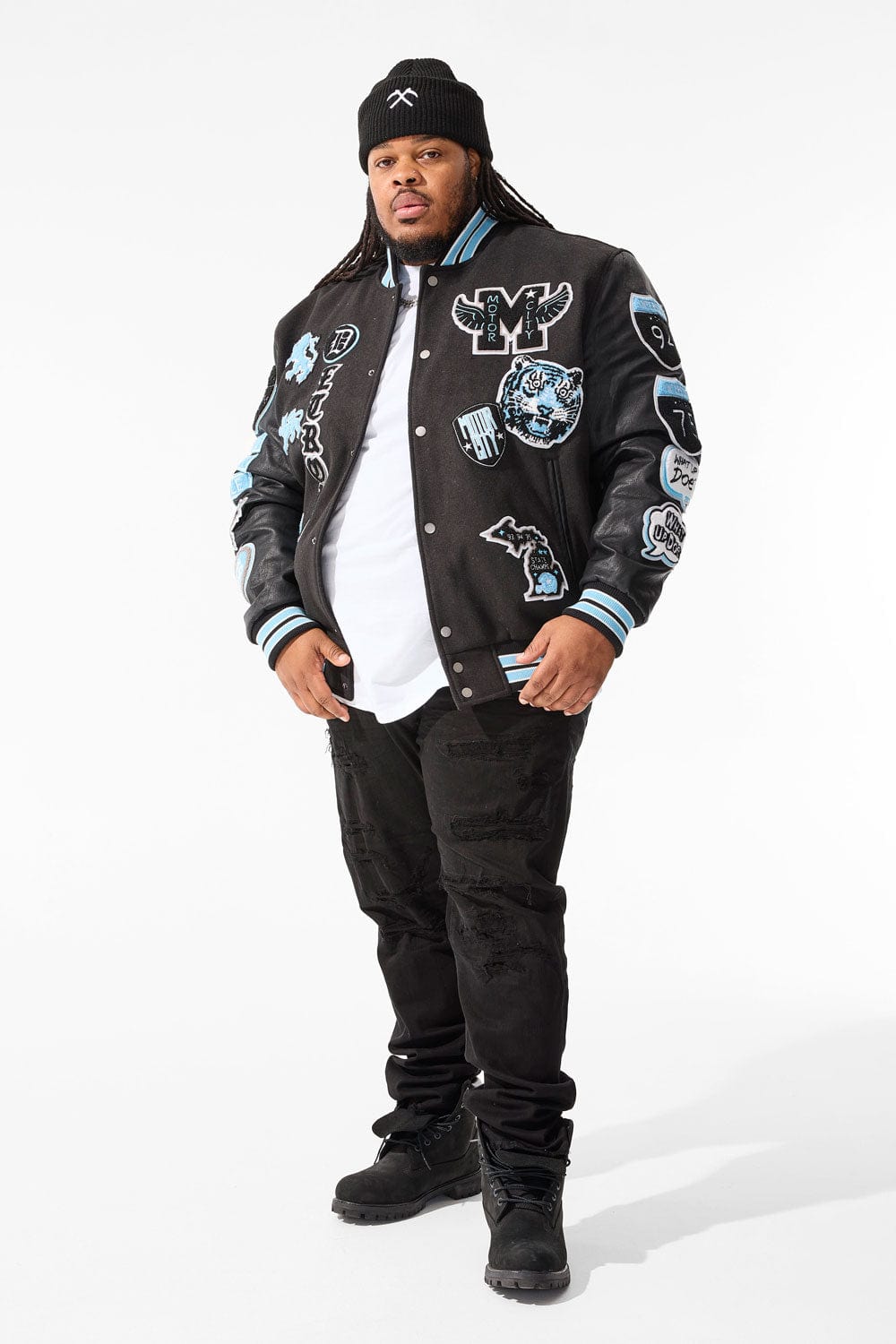 JC Big Men Big Men's Motown Varsity Jacket (Lion)