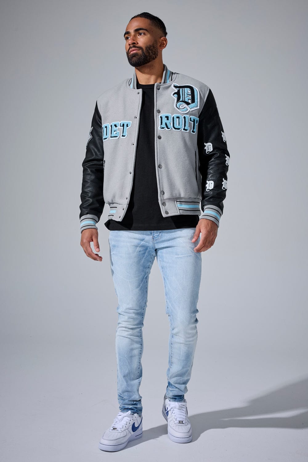 Jordan Craig D-Town Varsity Jacket (Lion Grey)