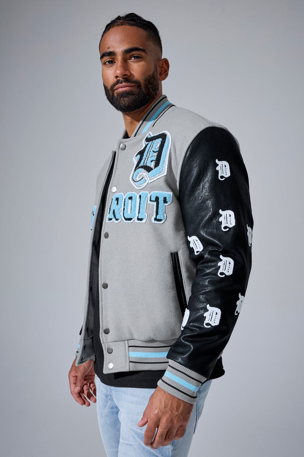 Jordan Craig D-Town Varsity Jacket (Lion Grey)