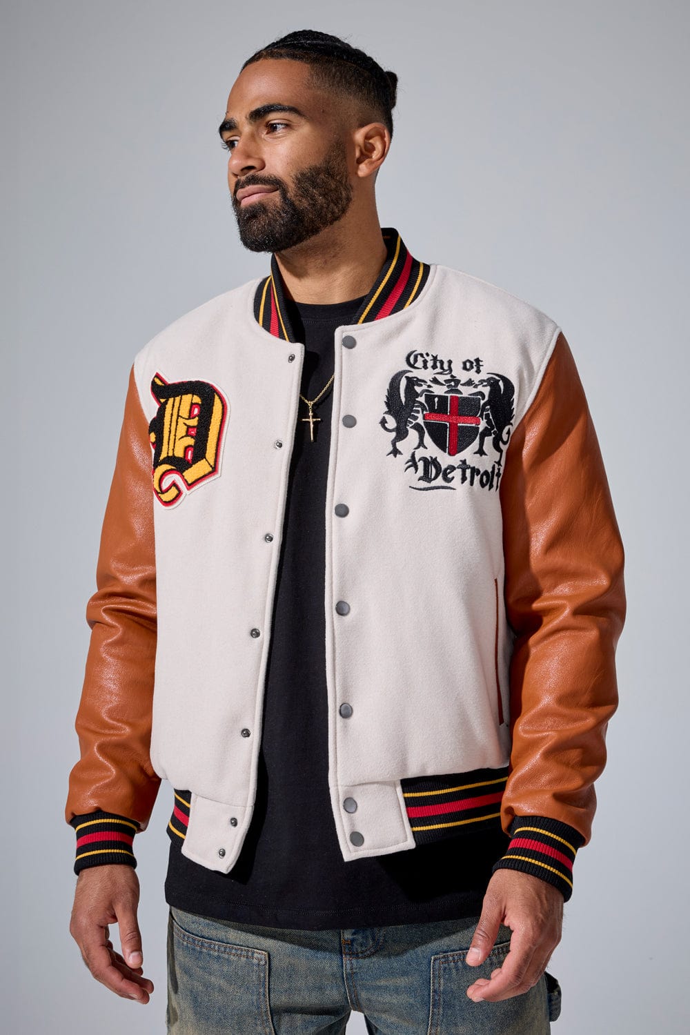Jordan Craig The Renaissance City Varsity Jacket (Cream) S / Cream