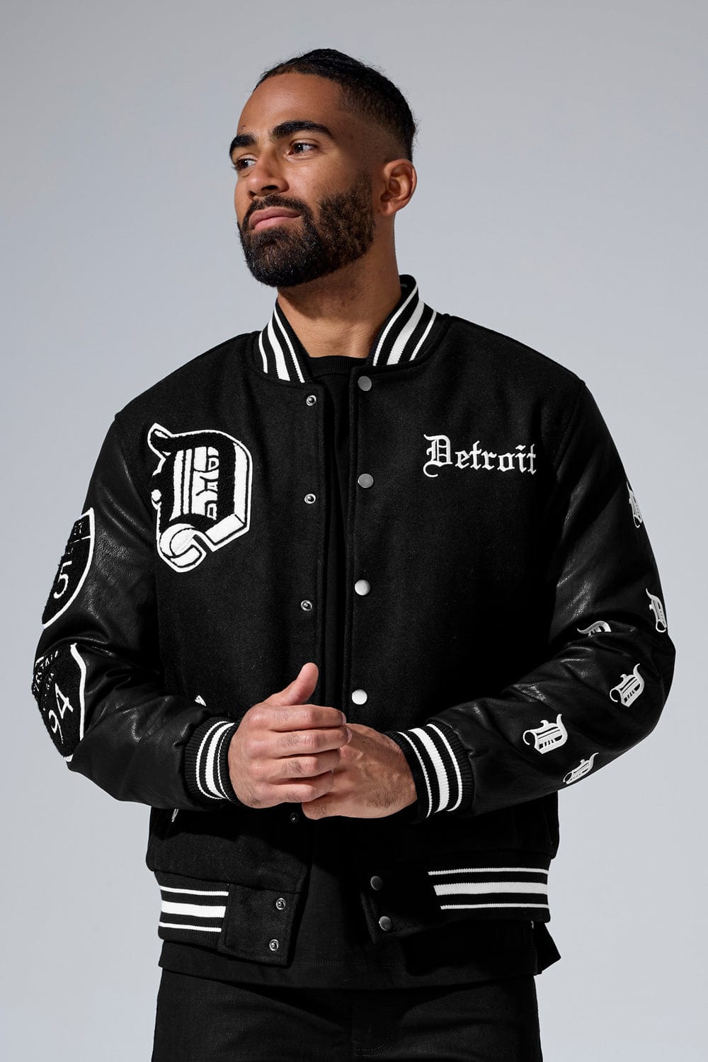Jordan Craig 313 Varsity Jacket (Black) S / Black