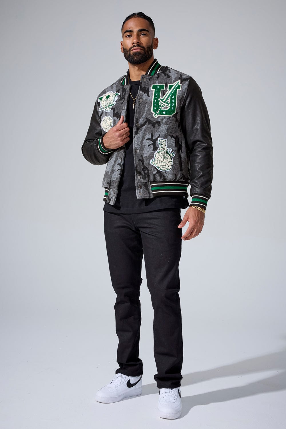 Jordan Craig Life of Vice Varsity Jacket (Black Camo)