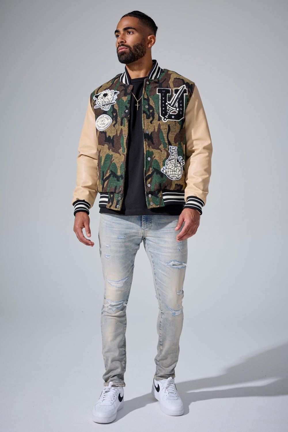 Jordan Craig Life of Vice Varsity Jacket (Vintage Camo)