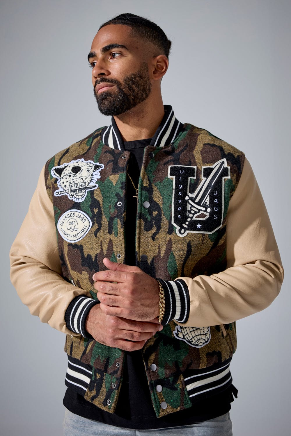 Jordan Craig Life of Vice Varsity Jacket (Vintage Camo) S / Vintage Camo