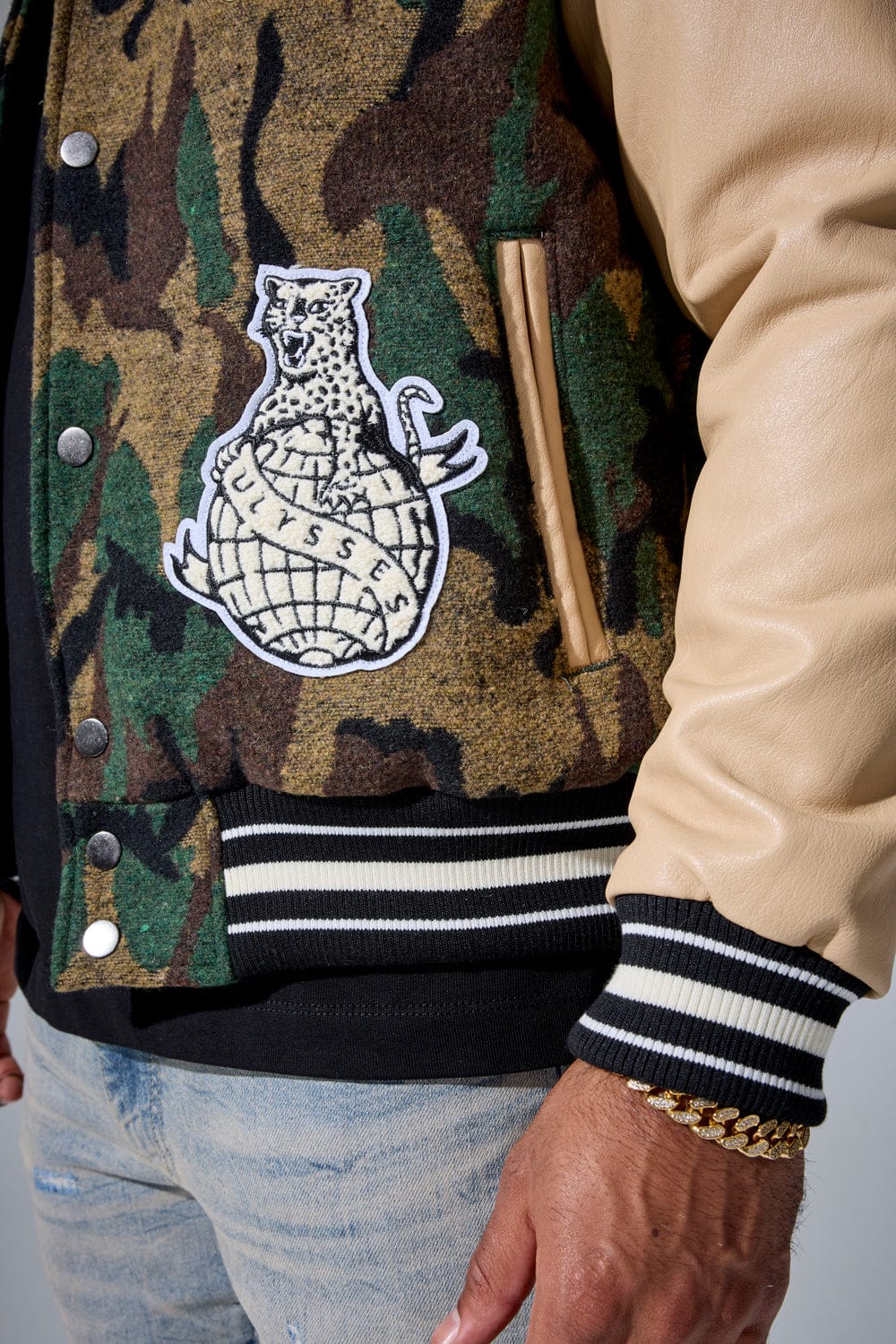 Life of Vice Varsity Jacket (Vintage Camo)