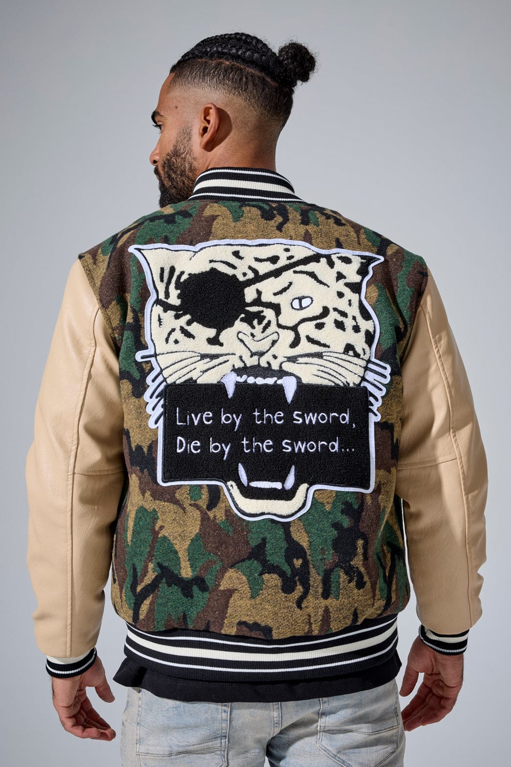 Jordan Craig Life of Vice Varsity Jacket (Vintage Camo)