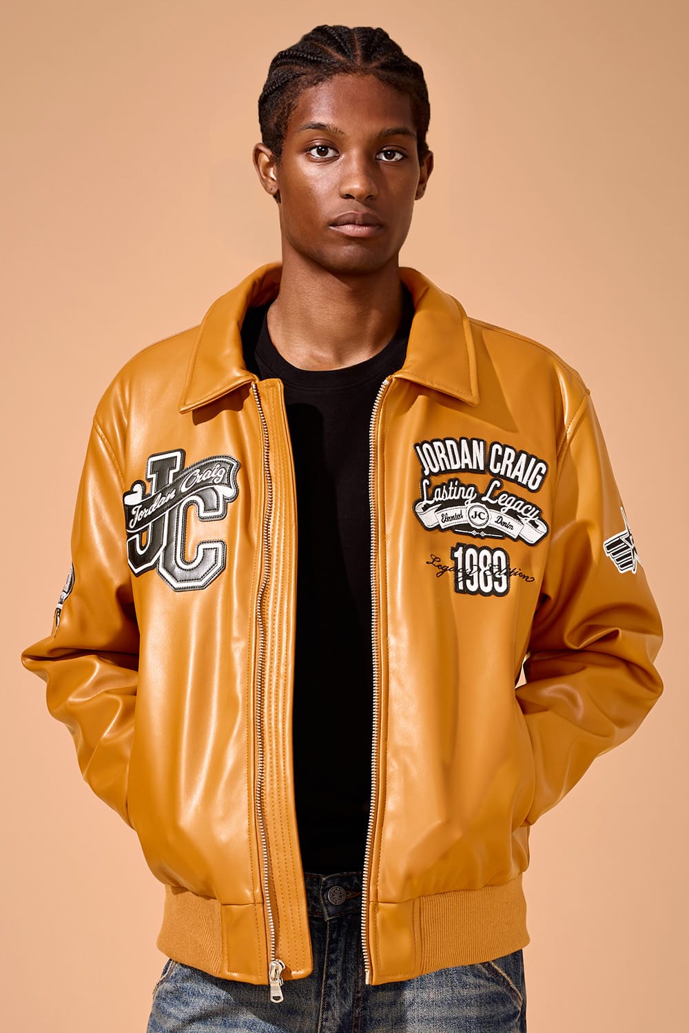 Jordan Craig Legacy Everlasting Varsity Jacket Wheat / S