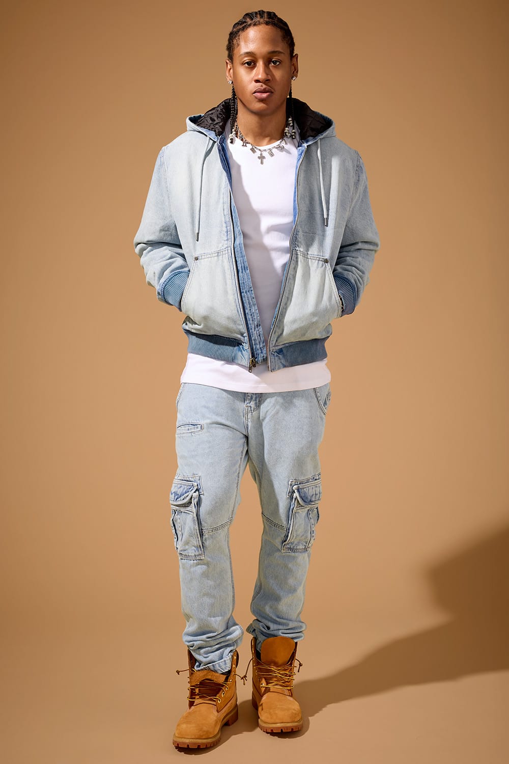Jordan Craig OG Denim Zip Up Bomber Jacket