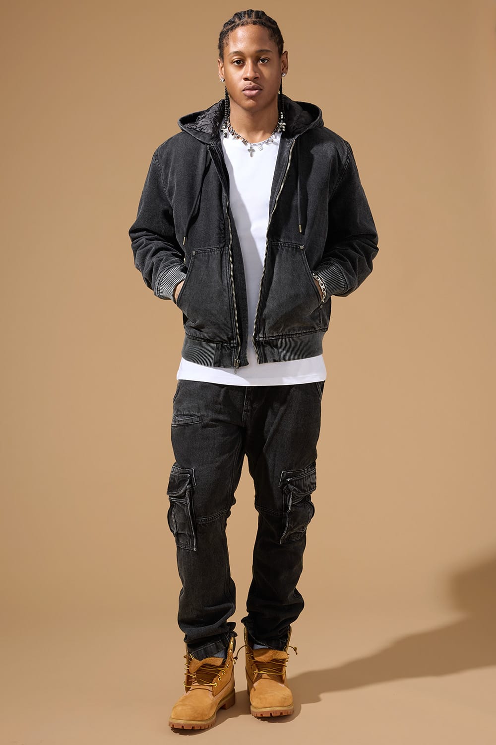 Jordan Craig OG Denim Zip Up Bomber Jacket