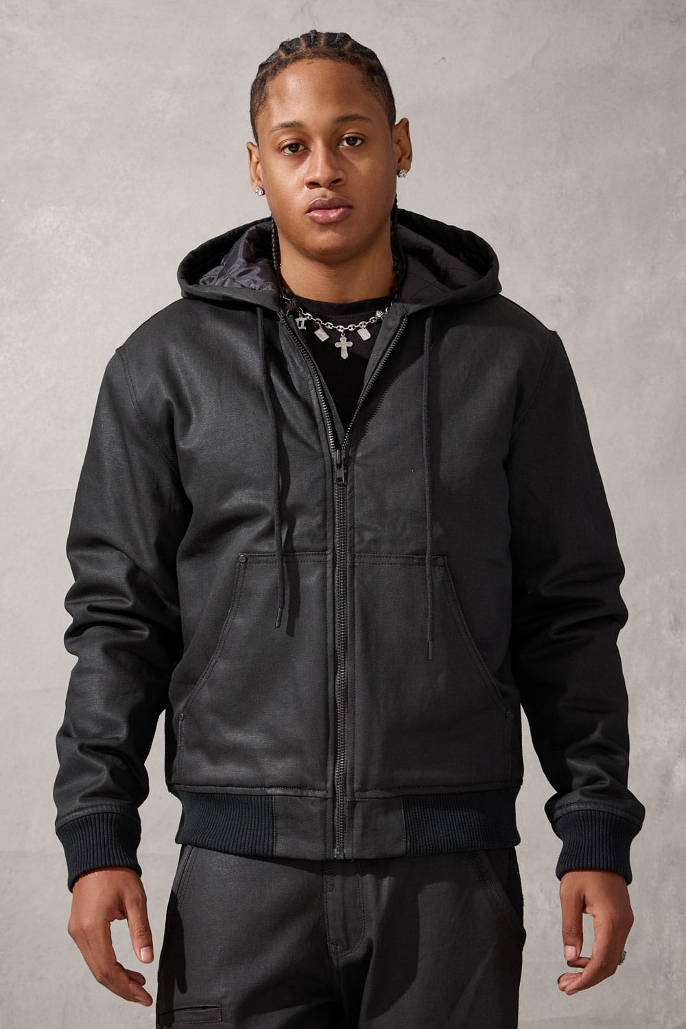 Jordan Craig OG Midnight Zip Up Bomber Jacket (Black)