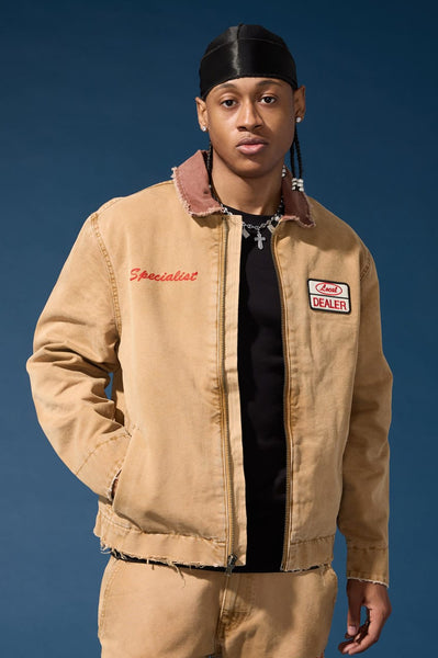 Local Dealer Zip Up Work Jacket (Khaki)