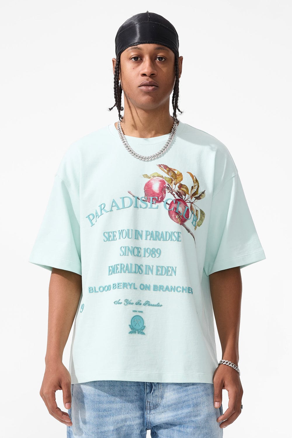 Jordan Craig Paradise Club Cropped Boxy T-Shirt Coastal Blue / S