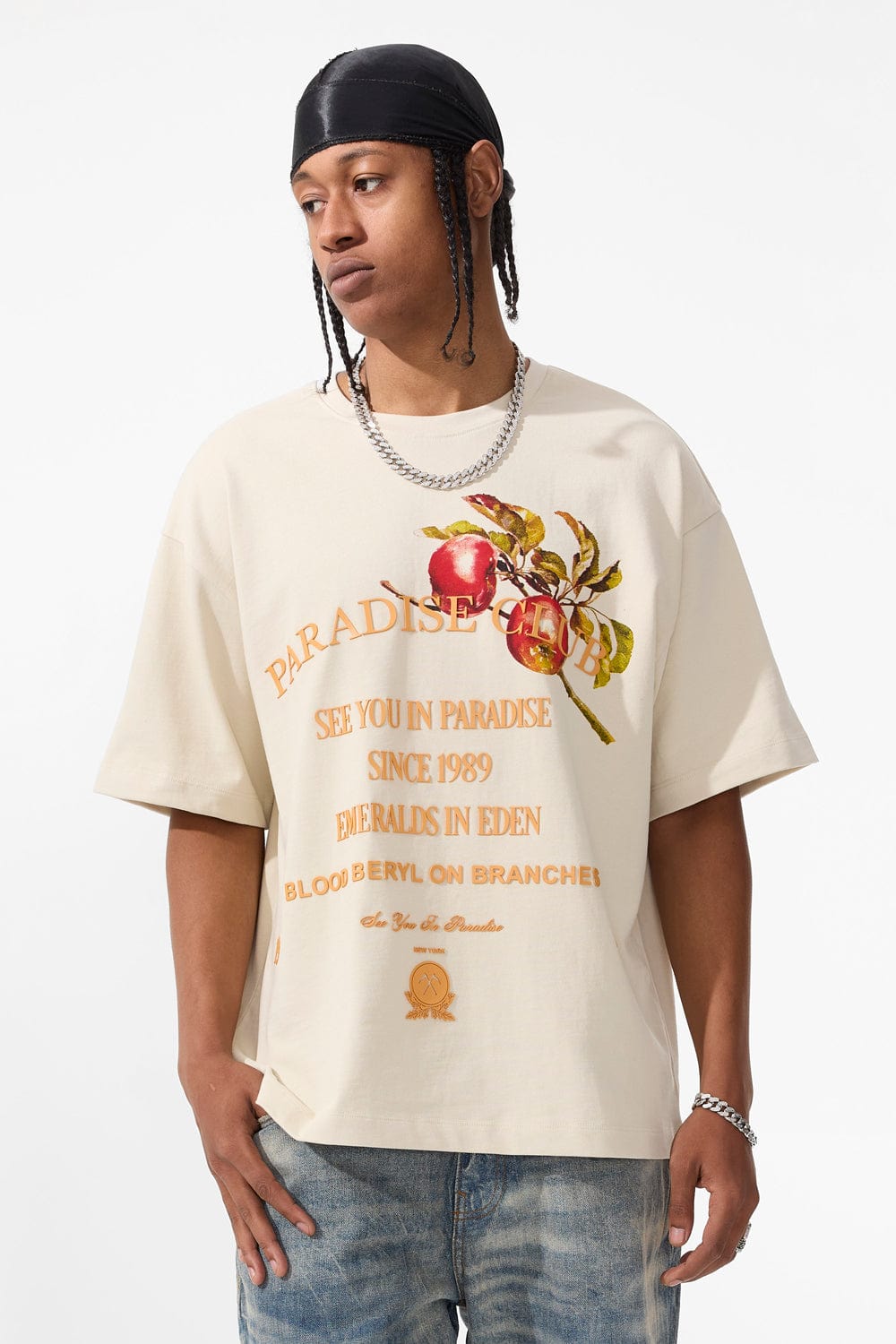 Jordan Craig Paradise Club Cropped Boxy T-Shirt Sand / S