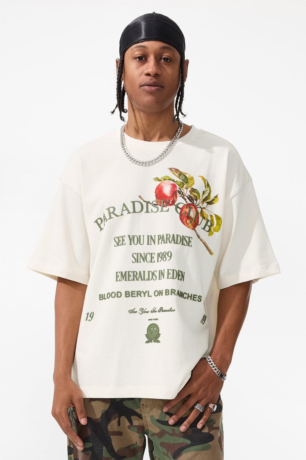Jordan Craig Paradise Club Cropped Boxy T-Shirt White / S