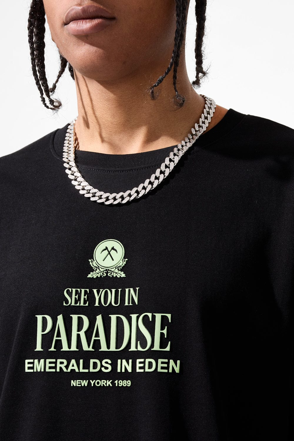 Jordan Craig Emeralds in Eden Cropped Boxy T-Shirt