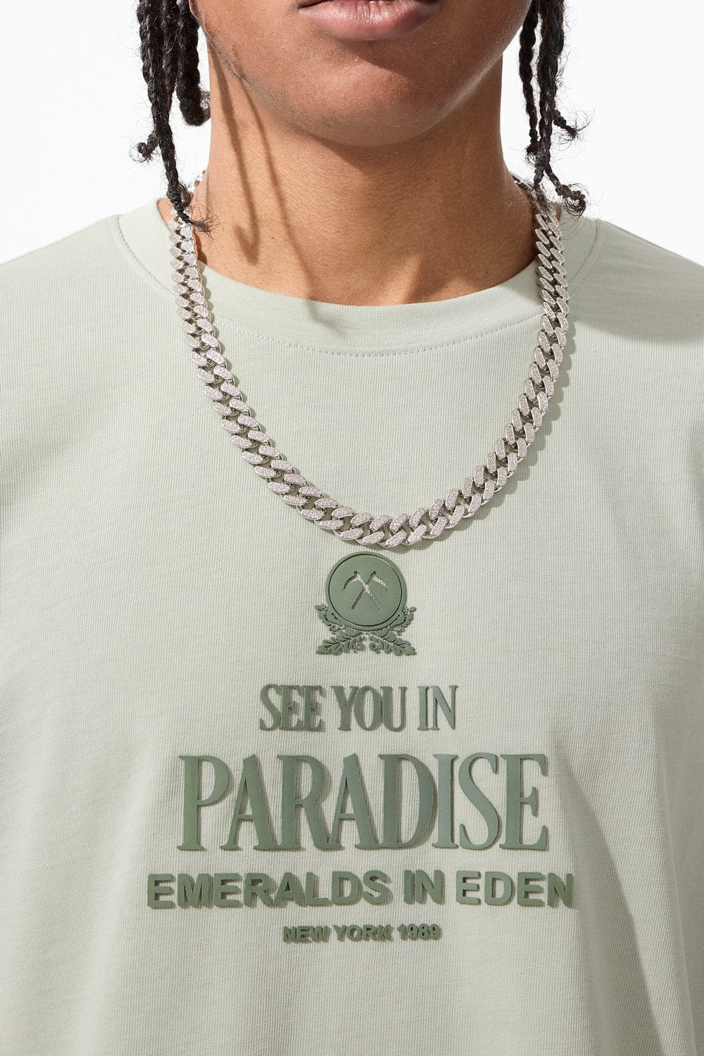 Jordan Craig Emeralds in Eden Cropped Boxy T-Shirt