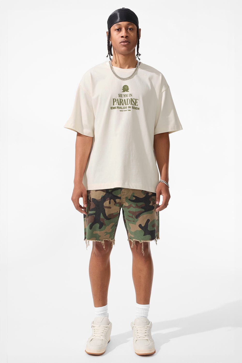 Jordan Craig Emeralds in Eden Cropped Boxy T-Shirt