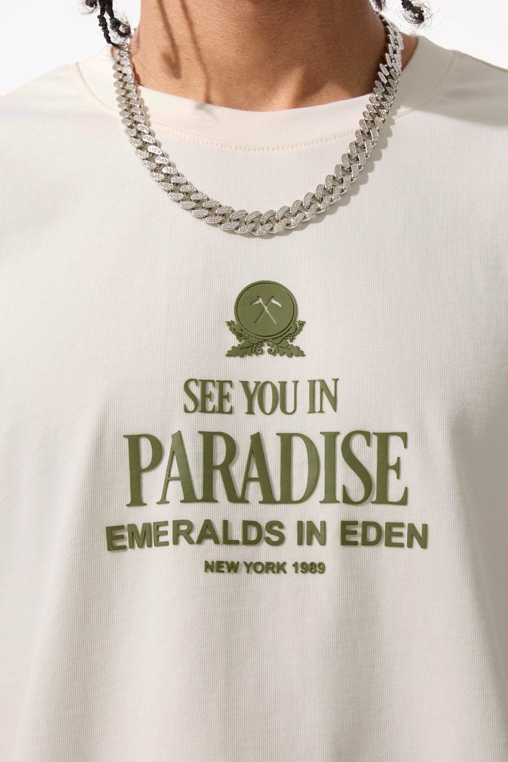 Jordan Craig Emeralds in Eden Cropped Boxy T-Shirt