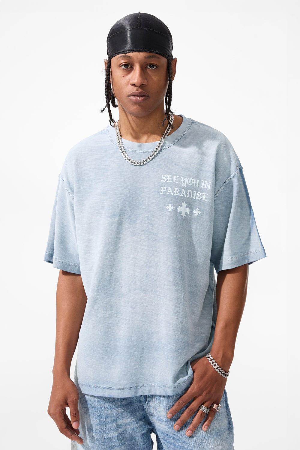 Jordan Craig SYIP Inside Out Cropped T-Shirt Ice Blue / S