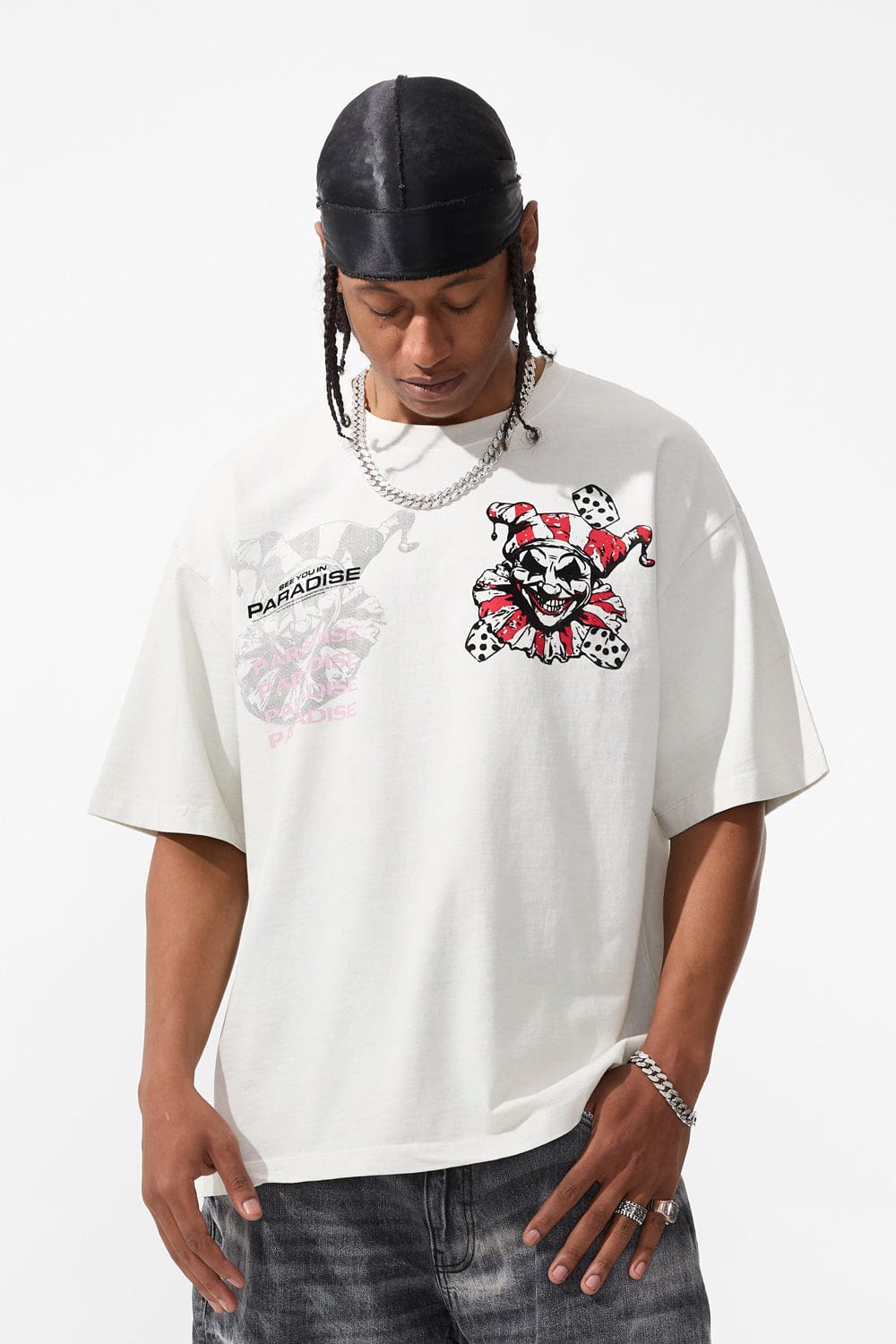 Jordan Craig Beat The Odds Cropped Boxy T-Shirt Off White / S