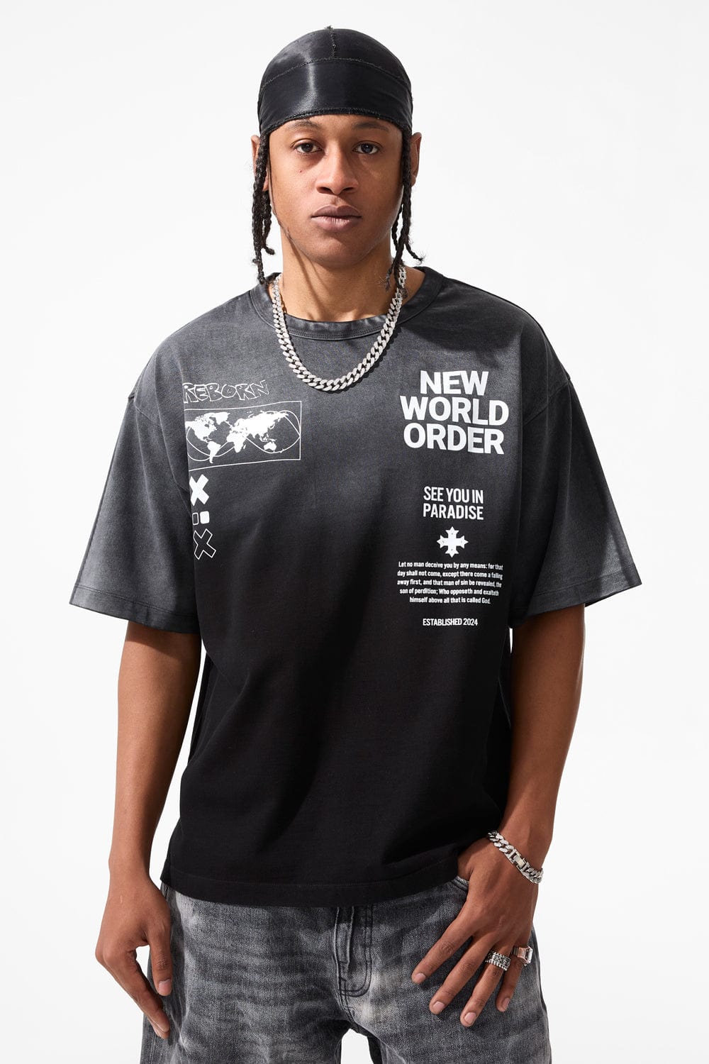 Jordan Craig New World Order Cropped Boxy T-Shirt