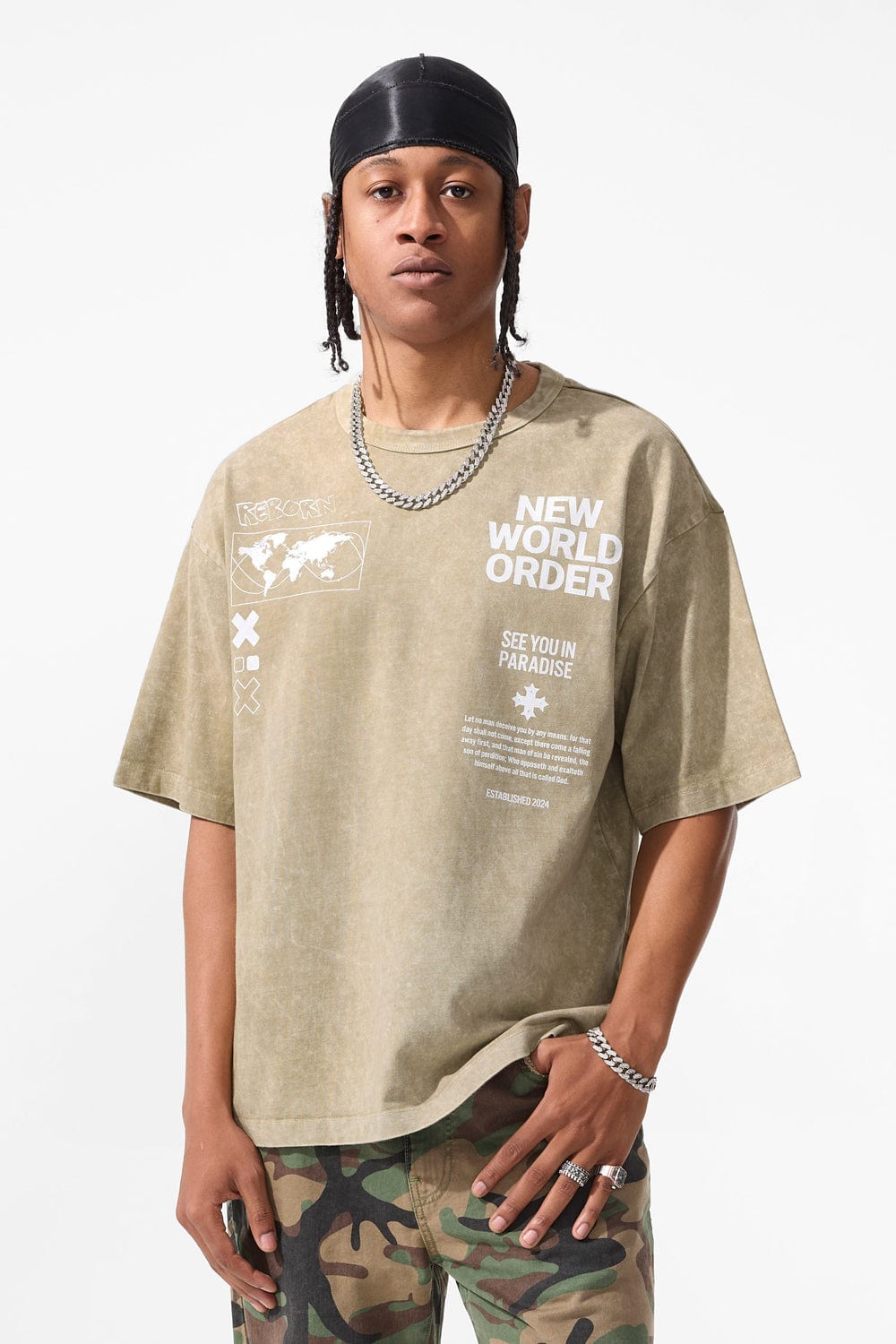 Jordan Craig New World Order Cropped Boxy T-Shirt