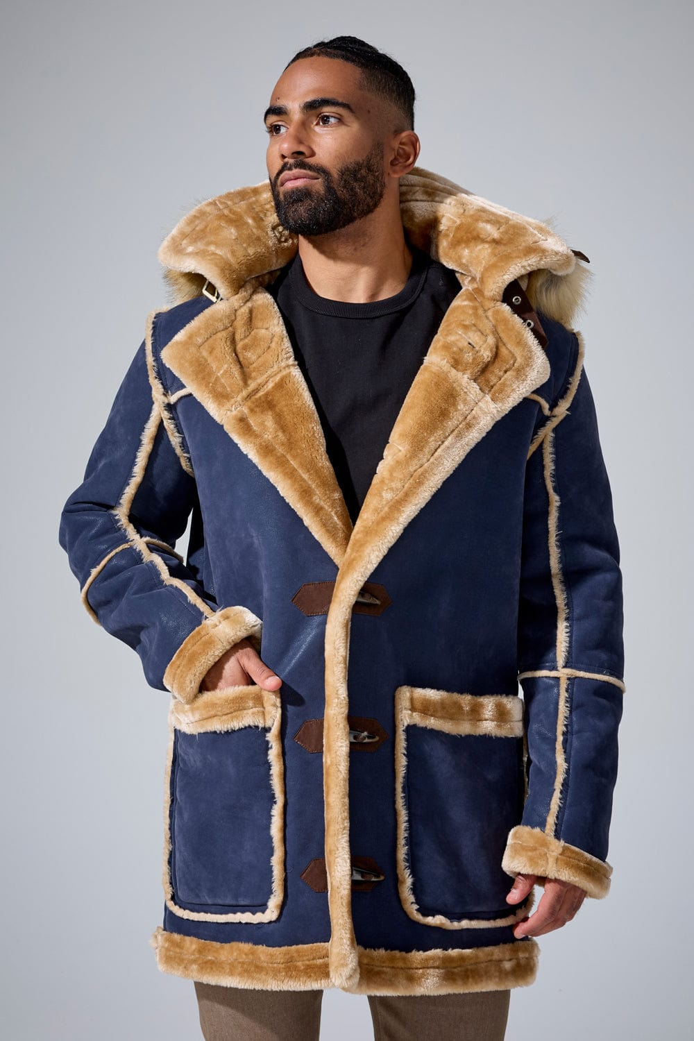 Jordan Craig Denali Shearling Jacket (Navy)
