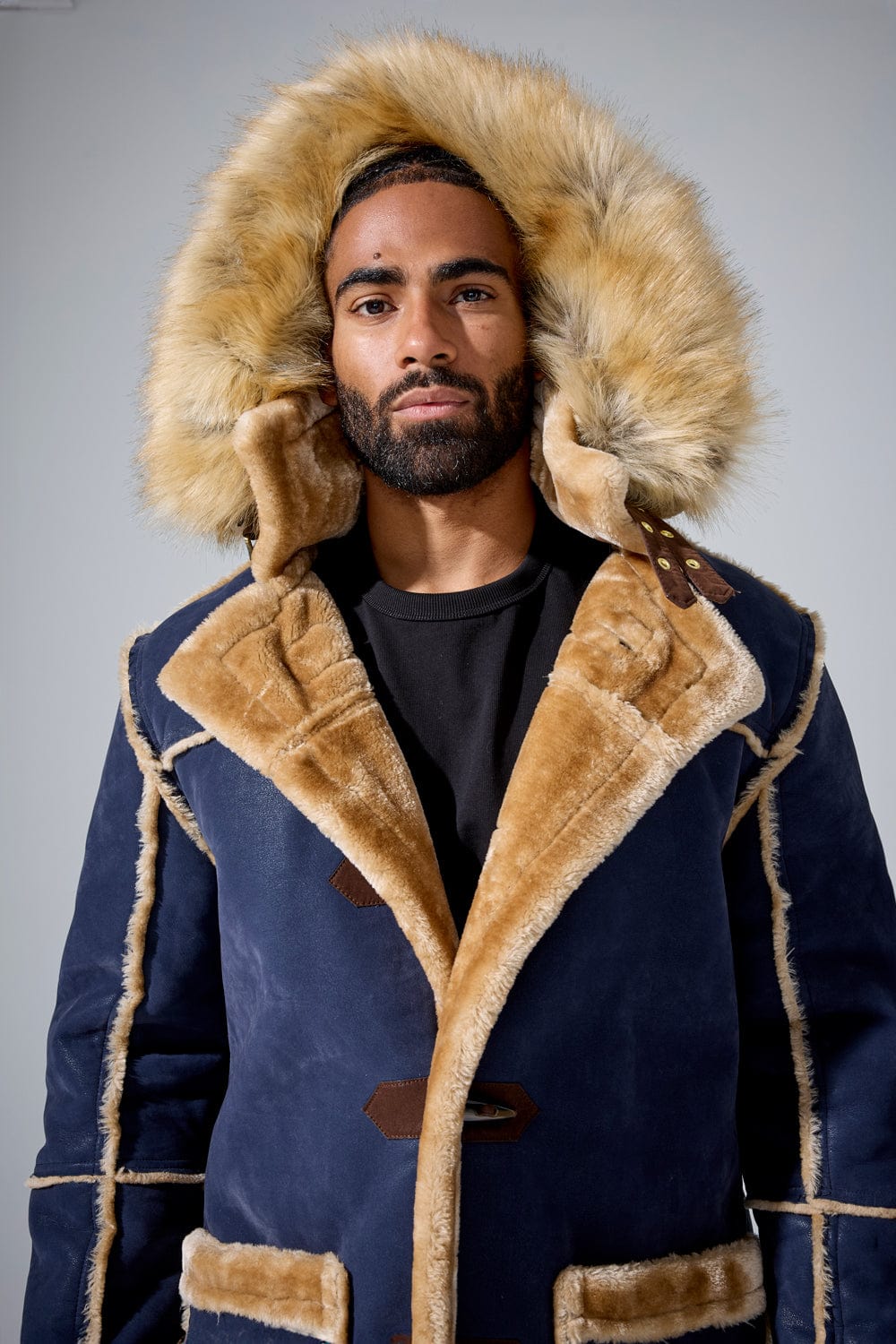 Jordan Craig Denali Shearling Jacket (Navy)