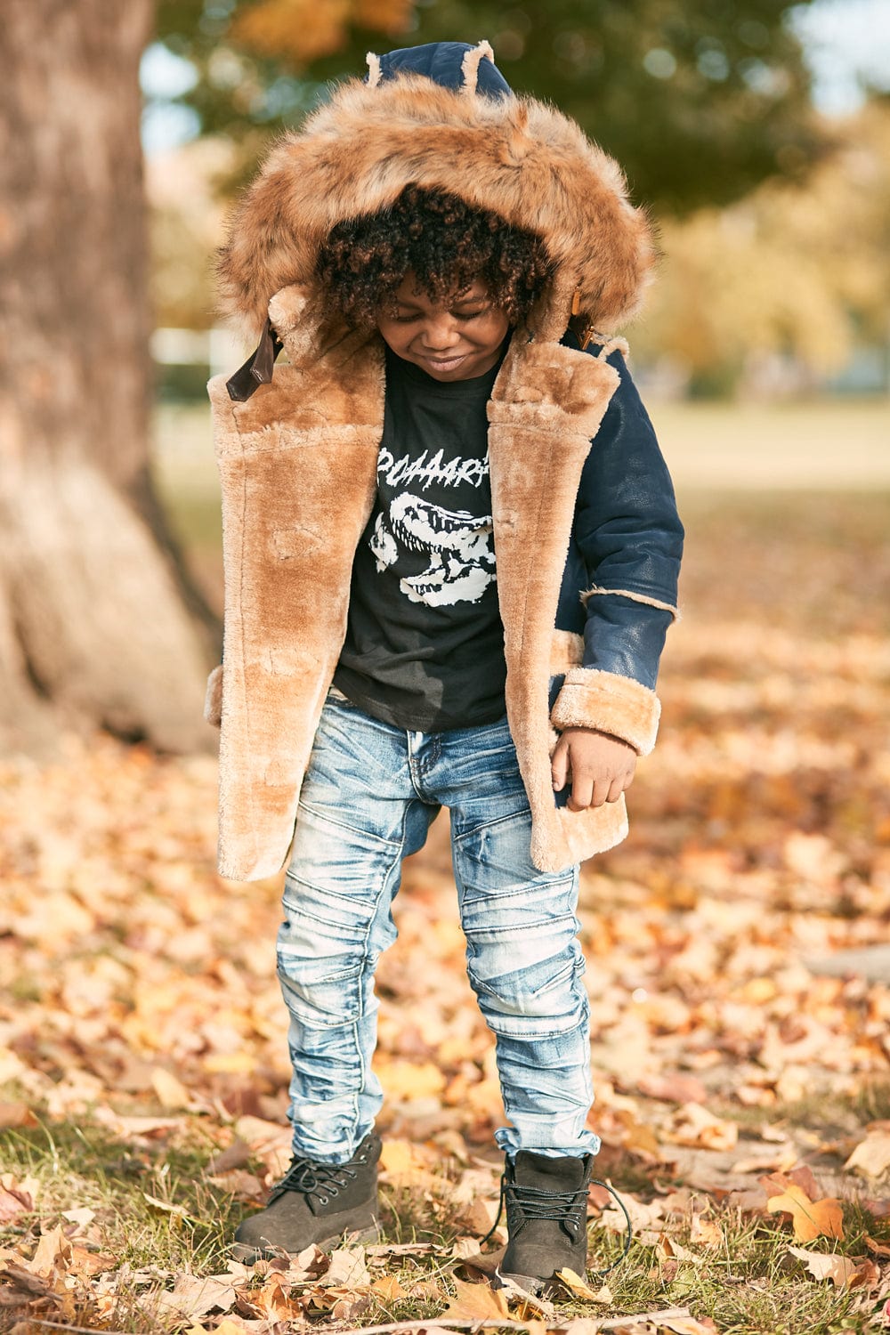 Kids Denali Shearling Jacket (Navy)