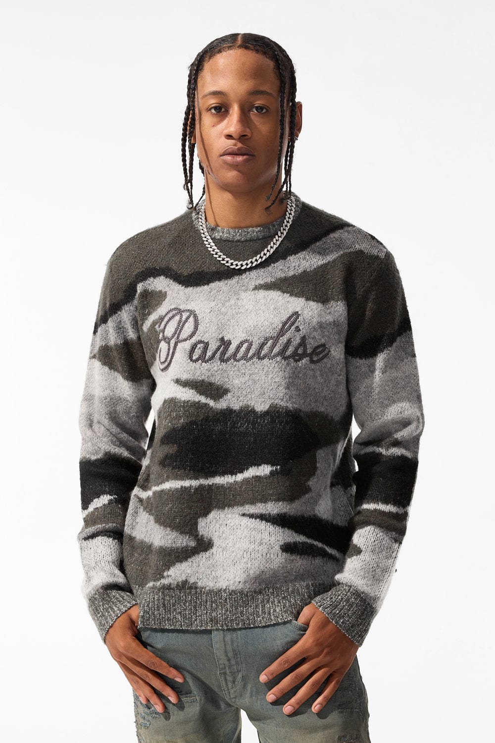 Jordan Craig Paradise Mirage Crewneck Sweater (Black) S / Black