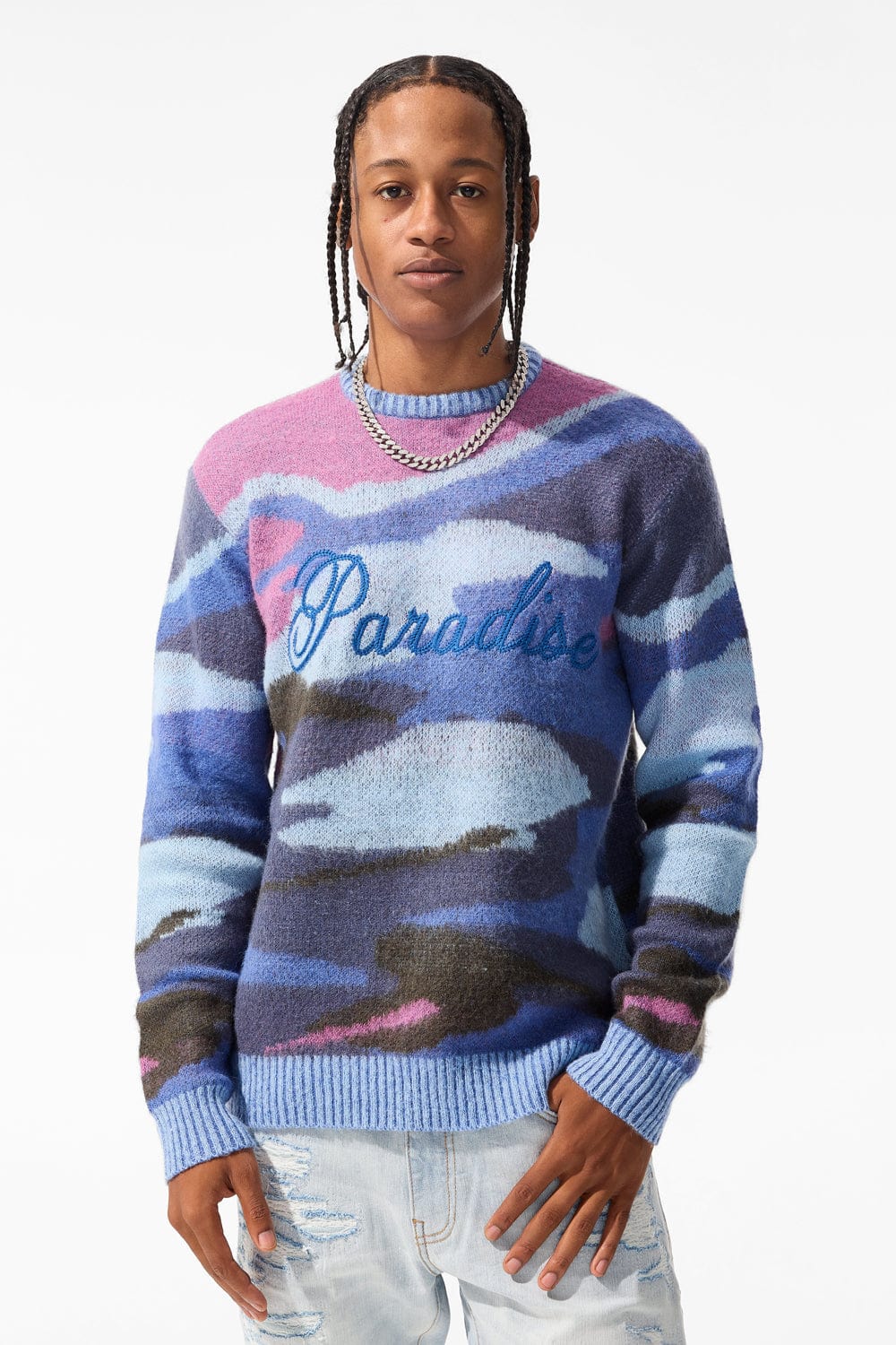 Jordan Craig Paradise Mirage Crewneck Sweater (Blue) S / Blue