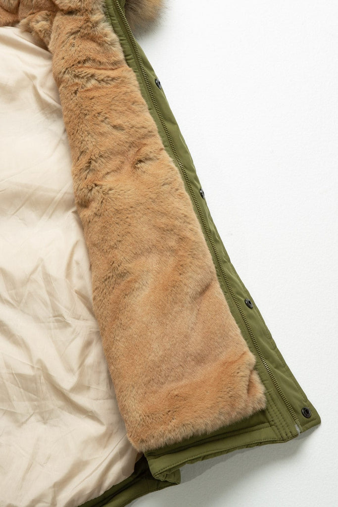 Jordan Craig Yukon Fur Lined Puffer Vest (Army Green)