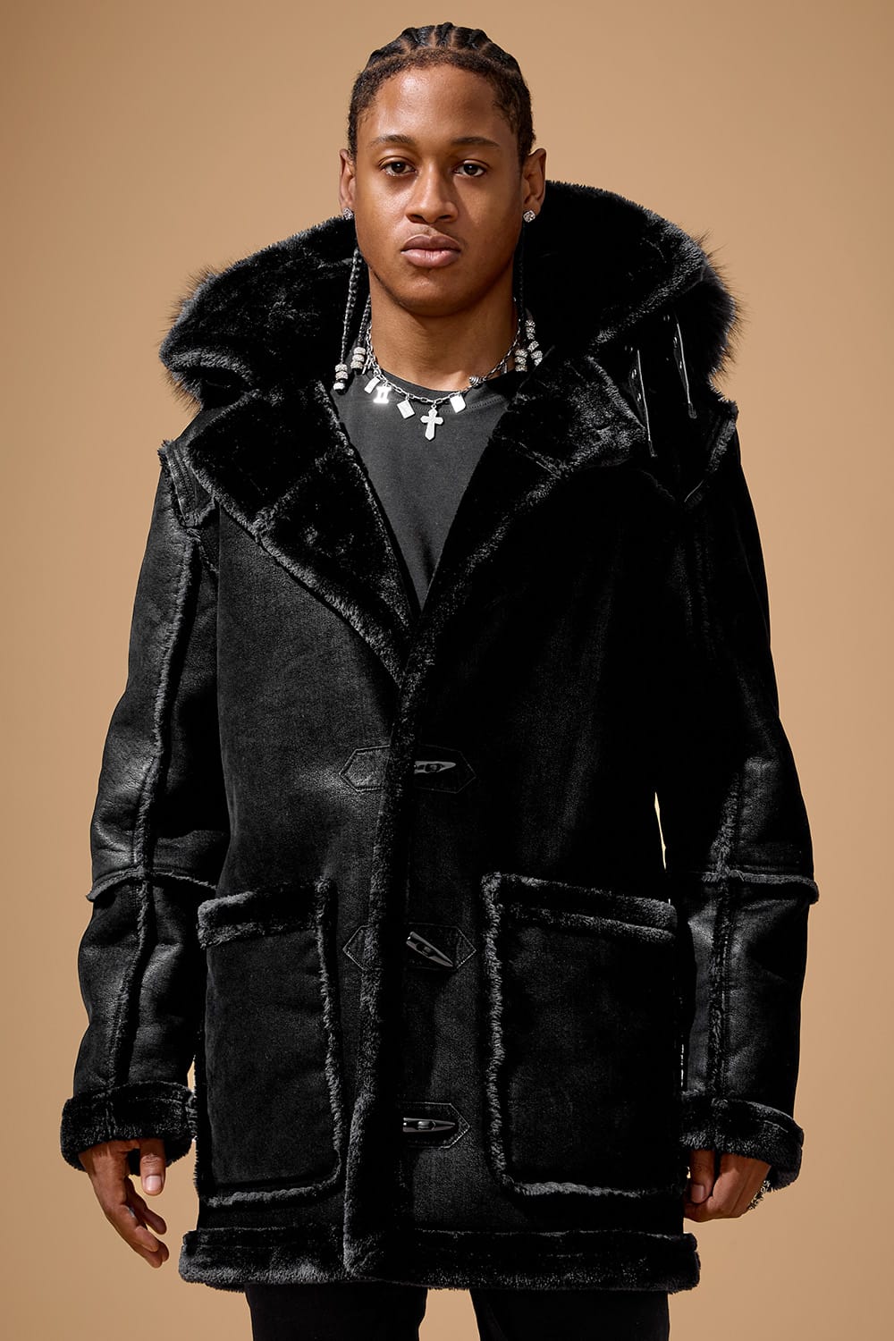 Jordan Craig Denali Shearling Jacket (Black) S / Black