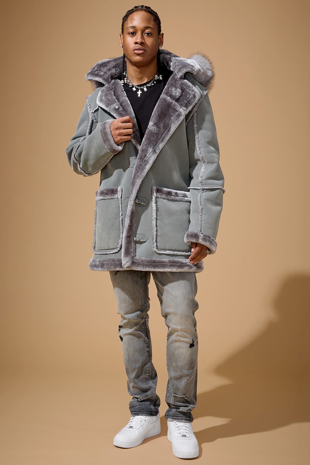 Jordan Craig Denali Shearling Jacket (Charcoal)