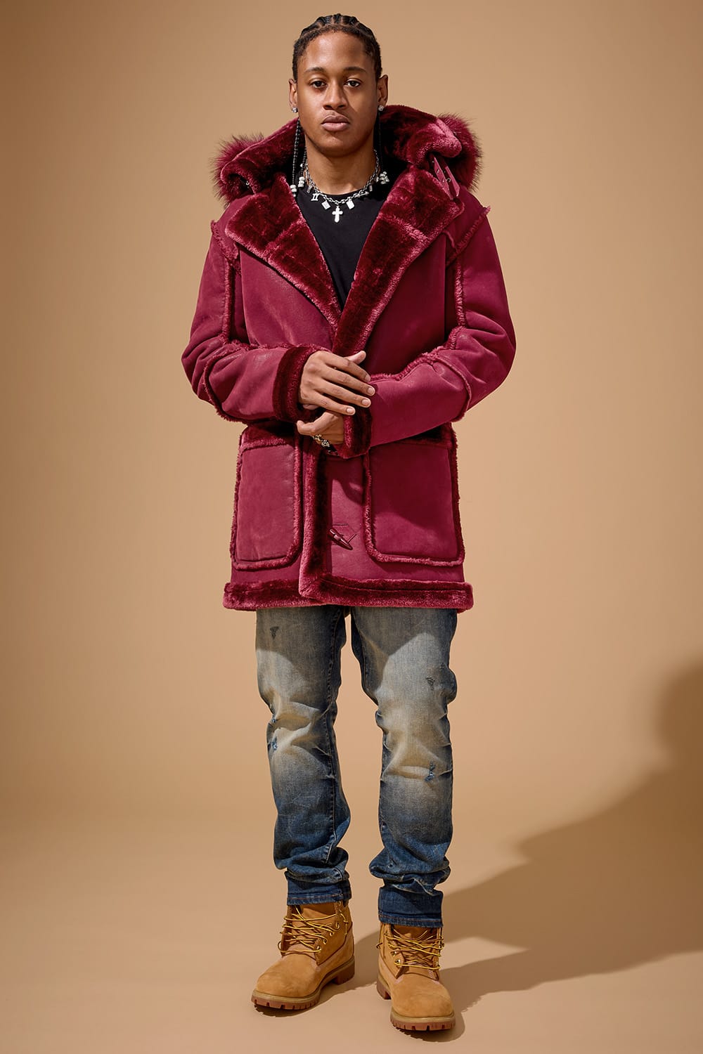 Jordan Craig Denali Shearling Jacket (Wine)