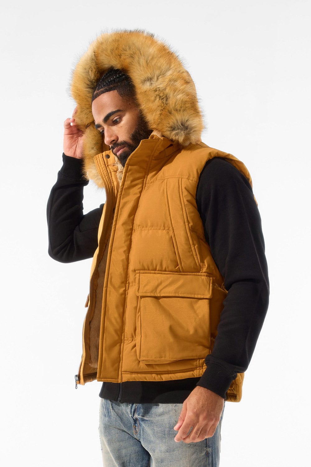 Fleece lined puffer vest hotsell