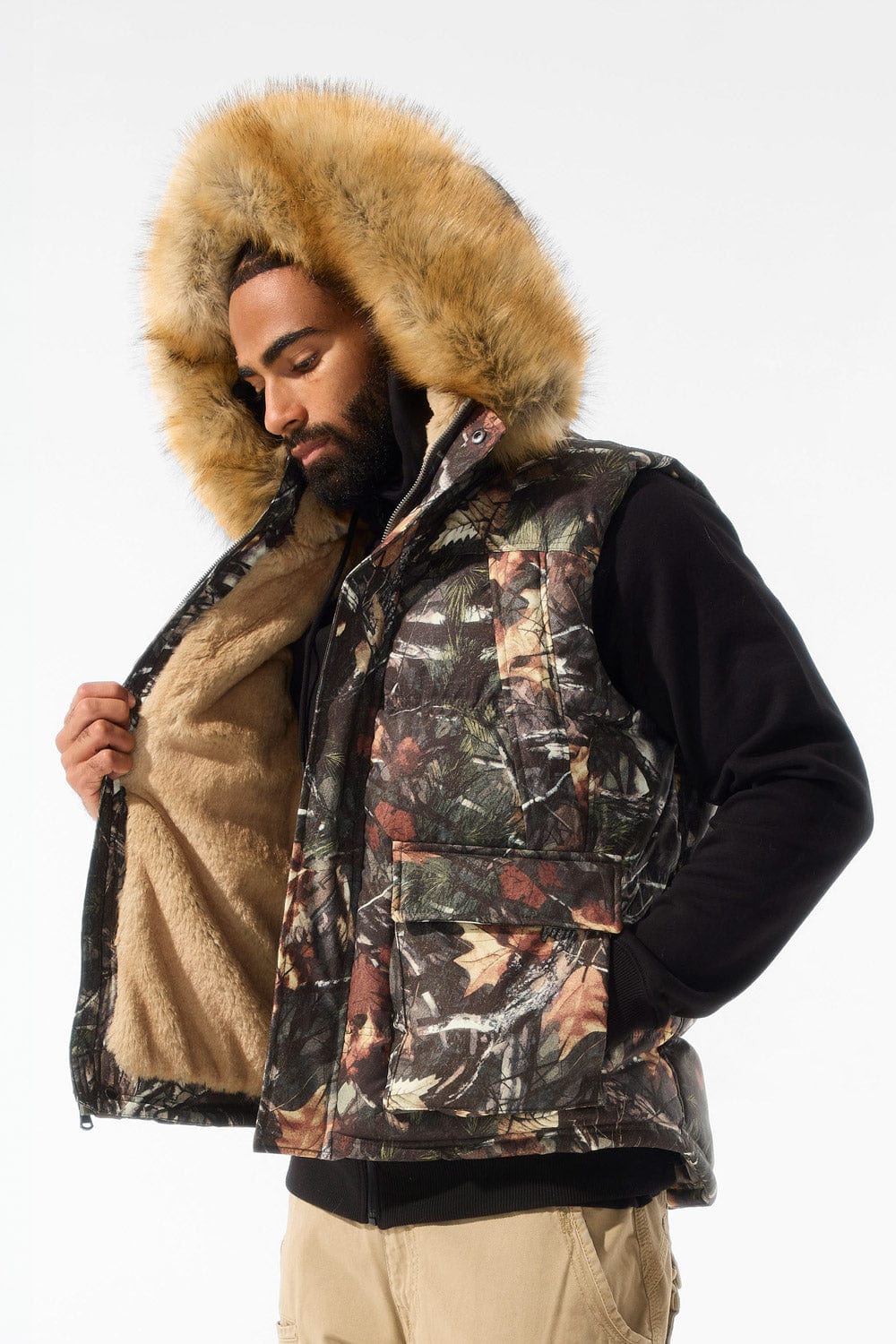 Jordan Craig Yukon Fur Lined Puffer Vest (Real Tree) S / Real Tree