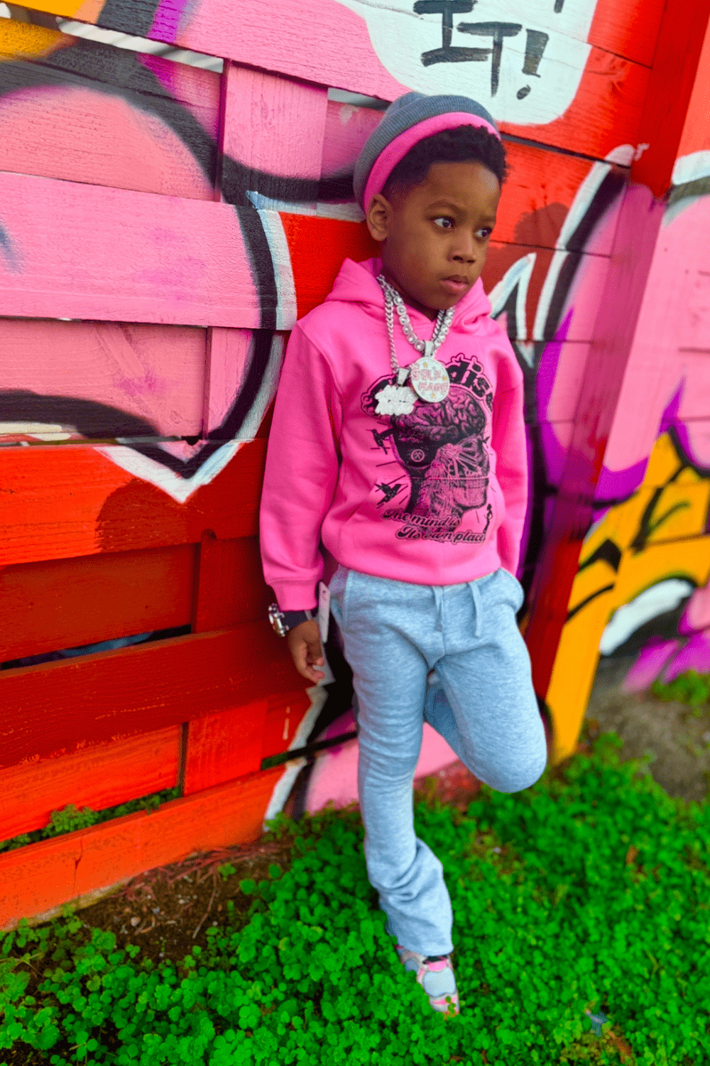 JC Kids Kids Cranial Paradise Pullover Hoodie (Pink)