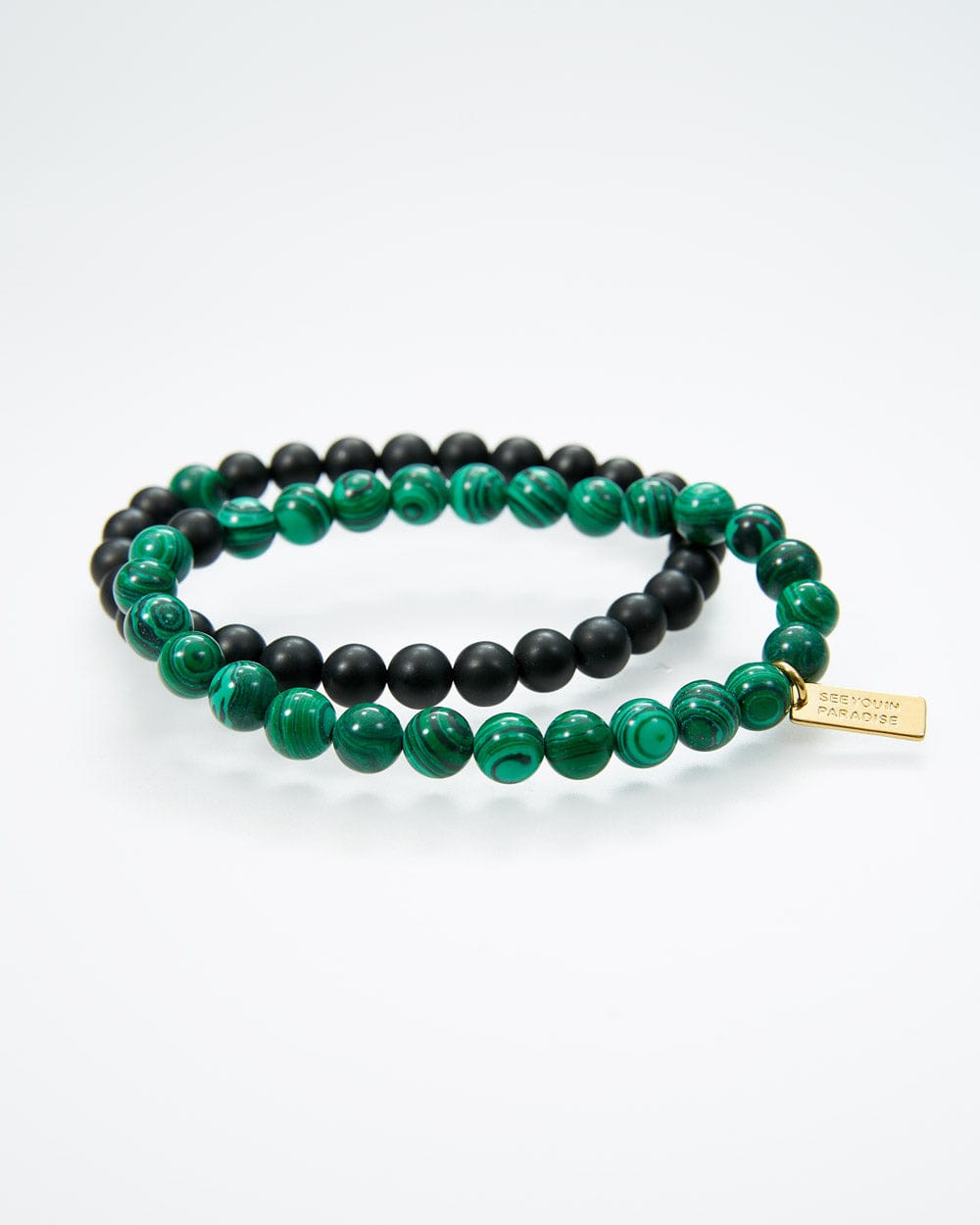 Jordan Craig Malachite & Volcanic Rock Beaded Bracelet Set Malachite