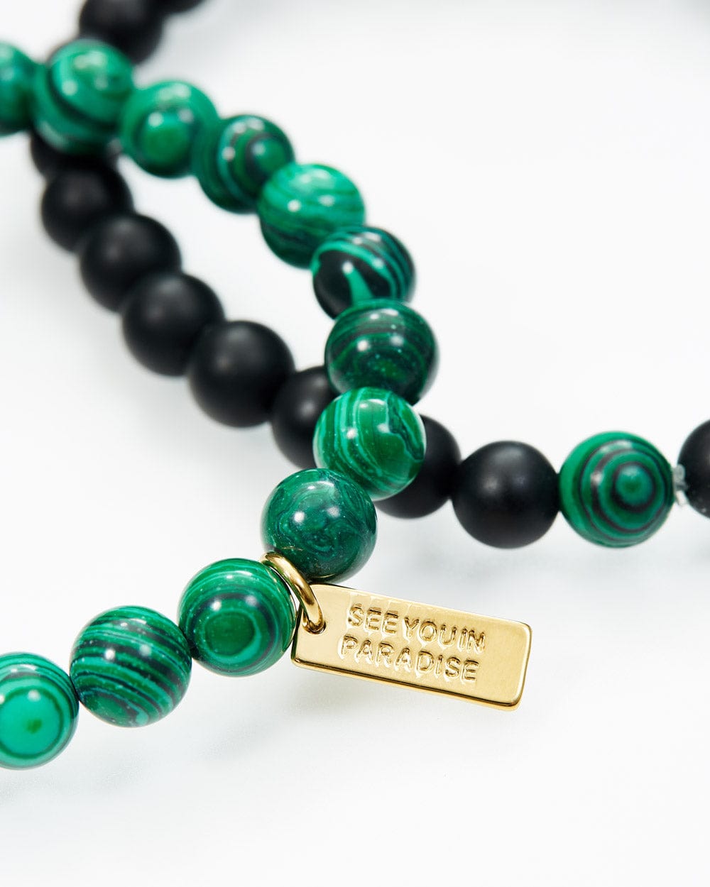 Jordan Craig Malachite & Volcanic Rock Beaded Bracelet Set Malachite