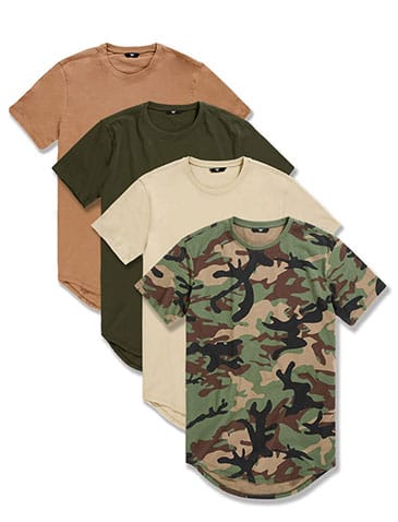 Big Men's Camo Earth Tone Scallop 4 Pack