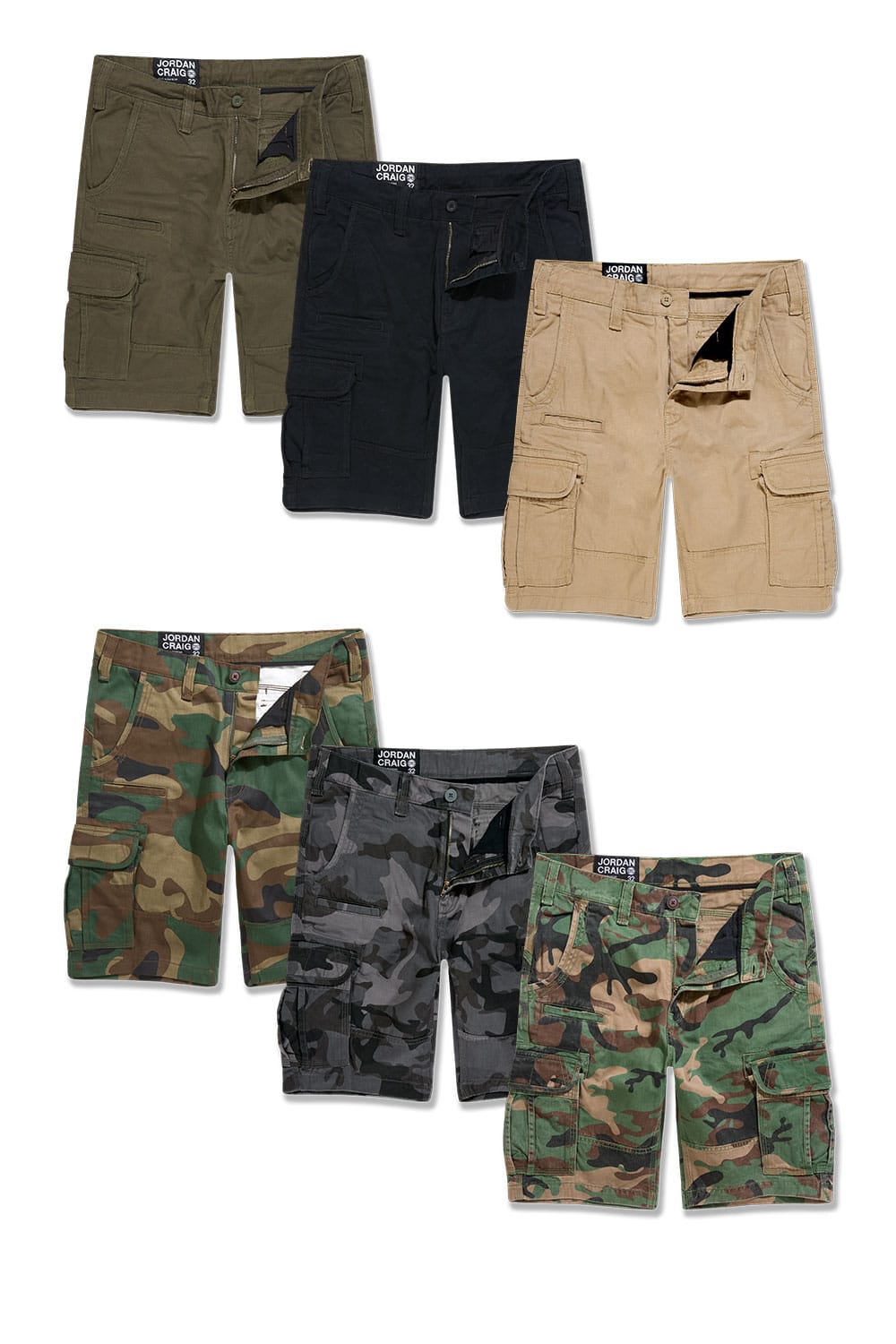 JC Big Men Big Men's Solid/Camo Cargo Short 6 Pack 46