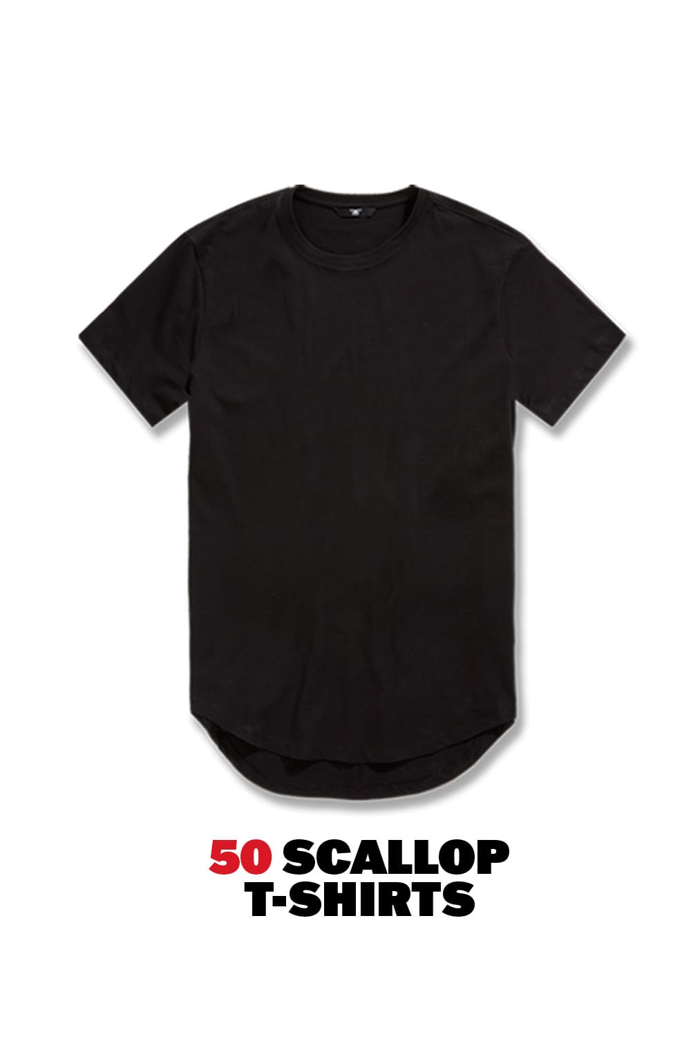 JC Big Men Big Men's Scallop T-Shirt 50 Pack (Black)